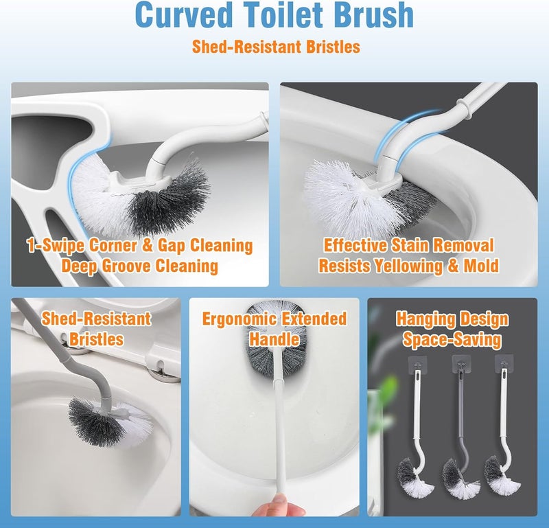 Rmticd Toilet Plunger, High-Pressure Plungers for Bathroom, Toilet Brush and Plunger Set - Powerful Air Drain Unclogger & Heavy-Duty Clog Remover for Bathroom Drains, and Clogged Pipes - Image 5